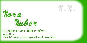 nora nuber business card